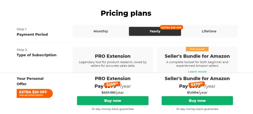 pricing of amzscout for tools