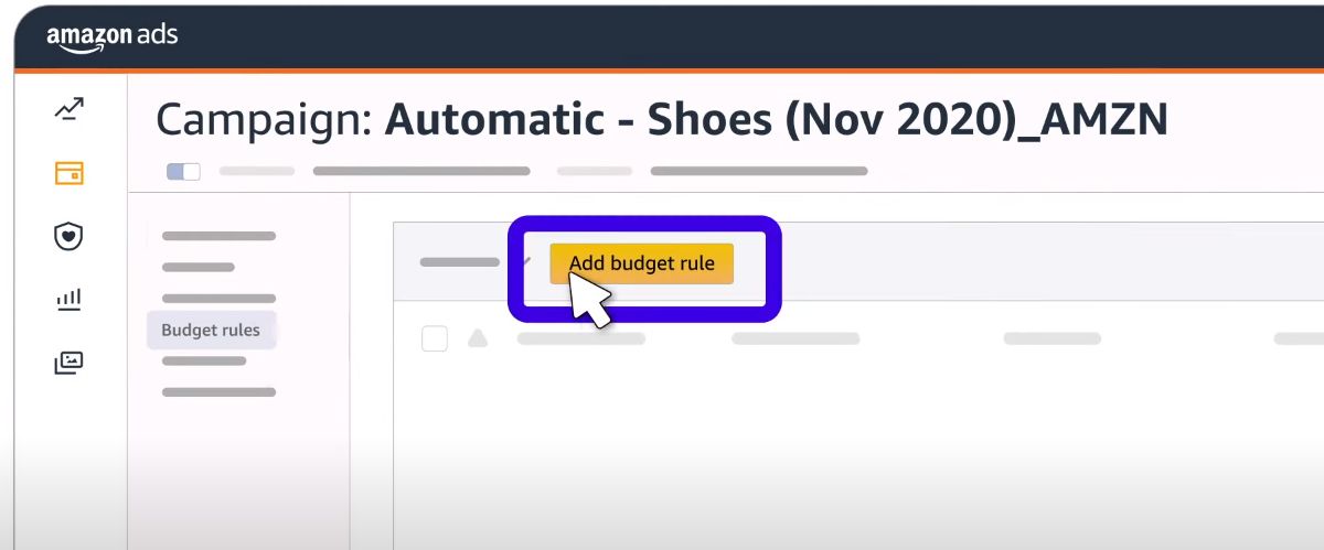 creating new budget rule amazon