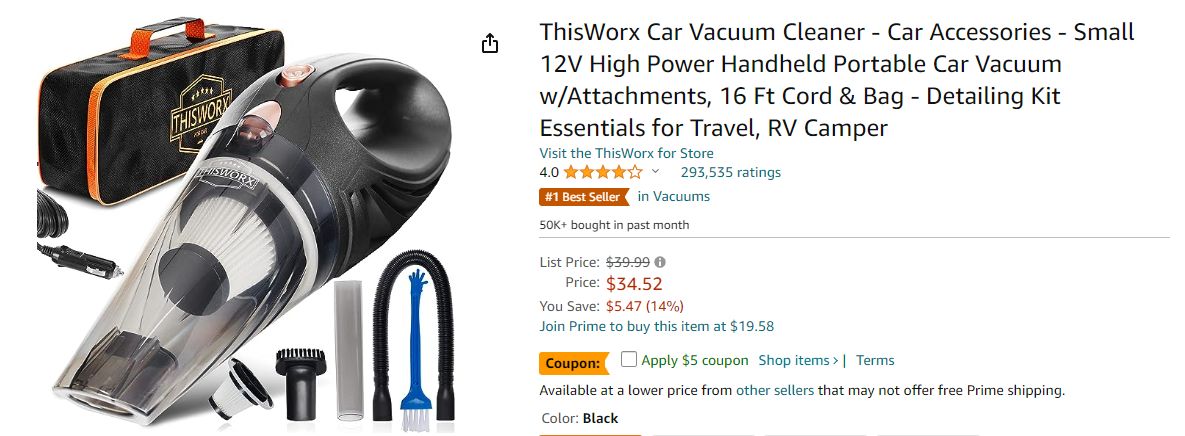 car vacuum cleaner thisworx car