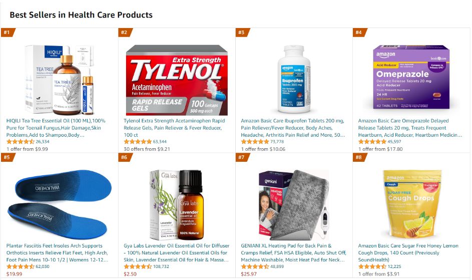 healthcare product category amazon