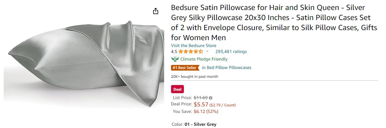 silky bedsure pillowcase