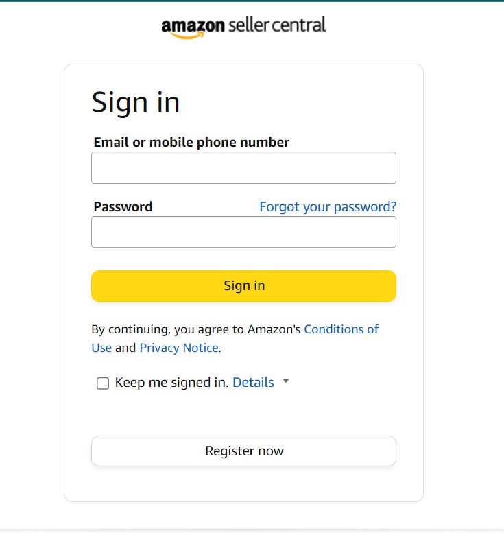 amazon seller central sign in