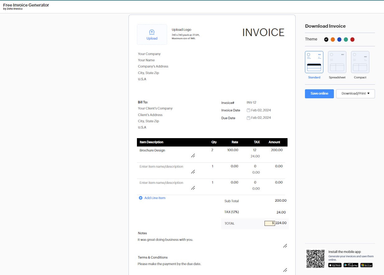 amazon invoice generator